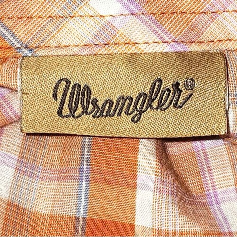 Wrangler Orange Plaid Snap Front Women's Western Shirt Size L‎ - Picture 8 of 10